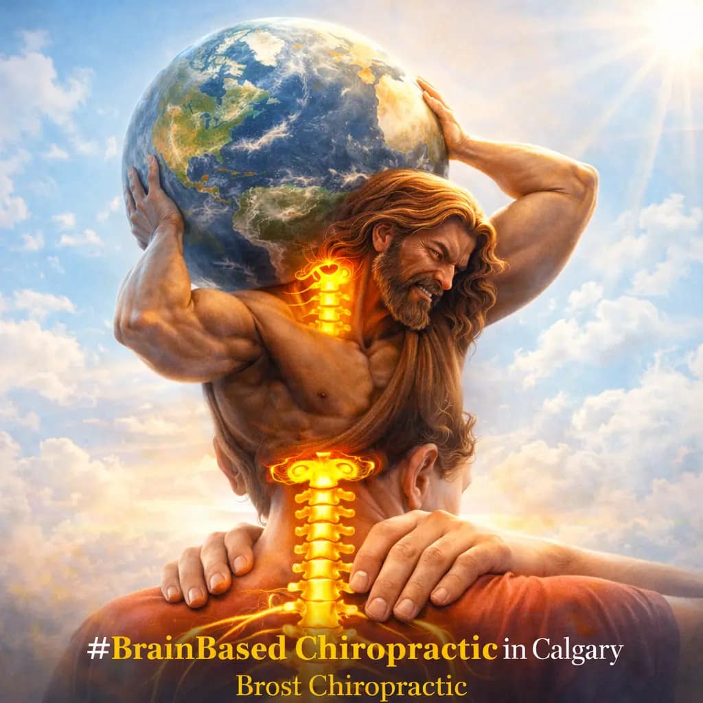 Brain-based chiropractic in Calgary correcting atlas alignment to relieve shoulder pain at Brost Chiropractic